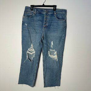 NWT New Womens Wild Fable Denim Jeans 18 / 34 High Rise Straight Ankle Button